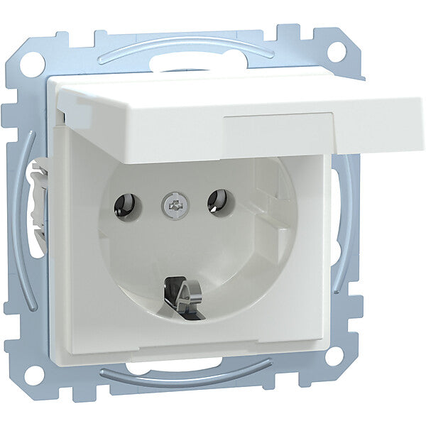 Merten SCHUKO-Steckdose aws/gl Klappdeckel MEG2311-0325